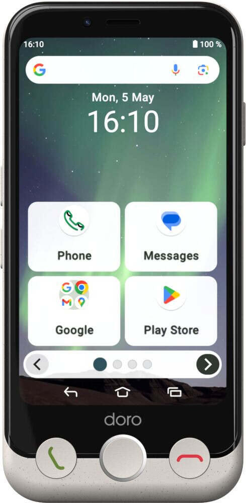 Doro Aurora A10 11,4 cm (4.5") Dual SIM Android 14 4G USB Type-C 4 GB 64 GB 3000 mAh Zwart, Wit