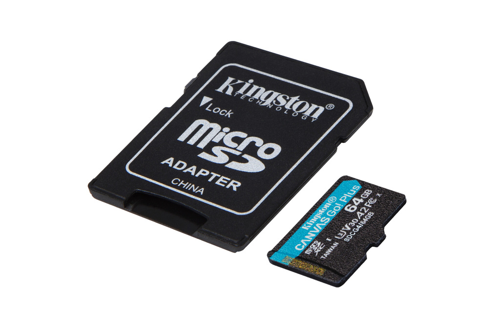 Kingston Technology 64GB microSDXC Canvas Go! Plus Gen4 200MB/s A2 U3 V30 kaart + adapter - Afbeelding 3