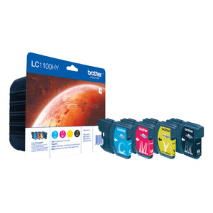 Brother LC1100HYVALBP inktcartridge 4 stuk(s) Origineel Hoog (XL) rendement Zwart, Cyaan, Magenta, Geel