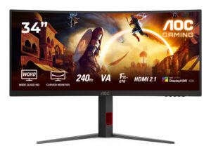 AOC G4 CU34G4Z computer monitor 86,4 cm (34") 3440 x 1440 Pixels Wide Quad HD LED Zwart, Rood