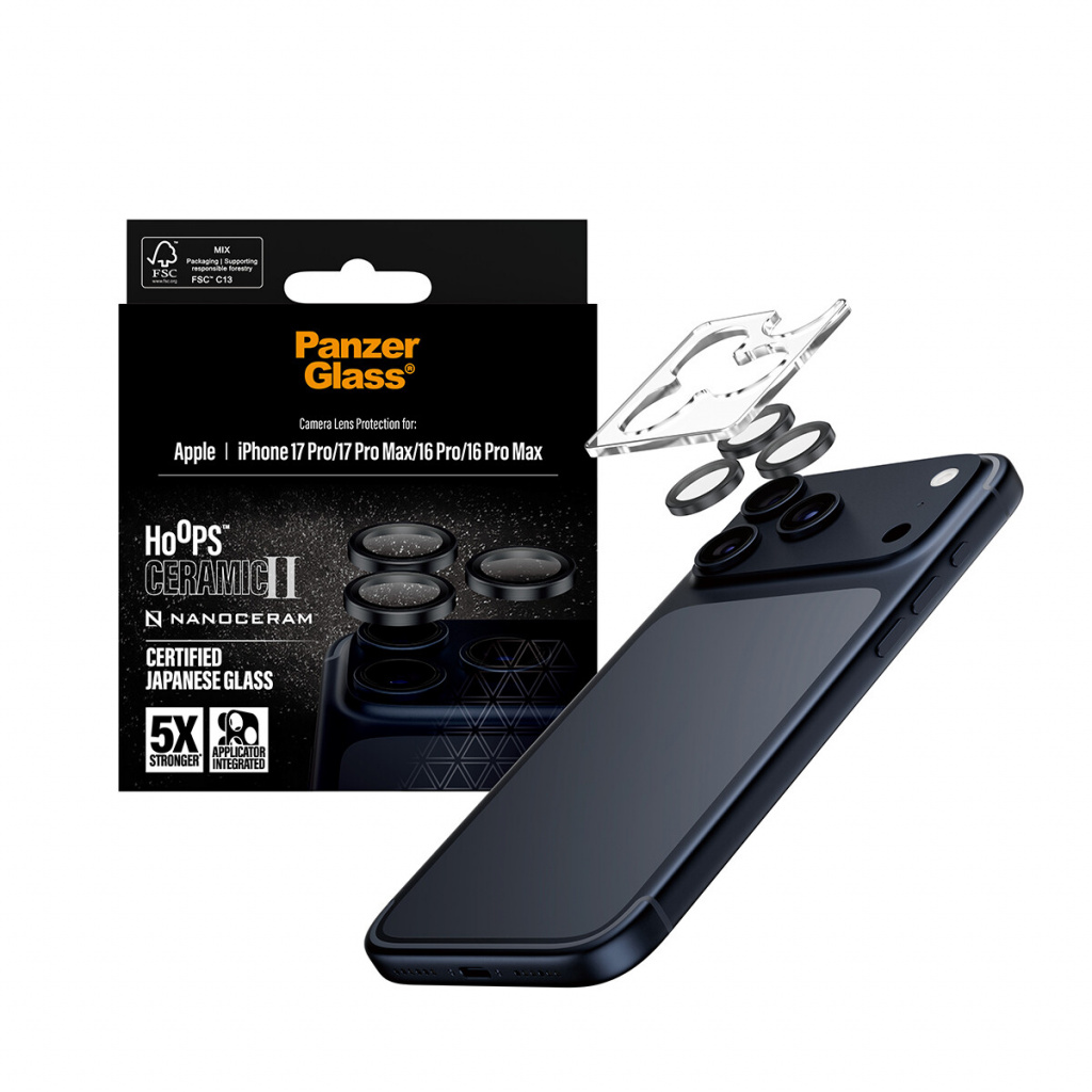 PanzerGlass ® Hoops® Ceramic II Camera Lens Protector iPhone 17 Pro | iPhone 17 Pro Max | iPhone 16 Pro | 16 Pro Max Doorzichtig - Afbeelding 5