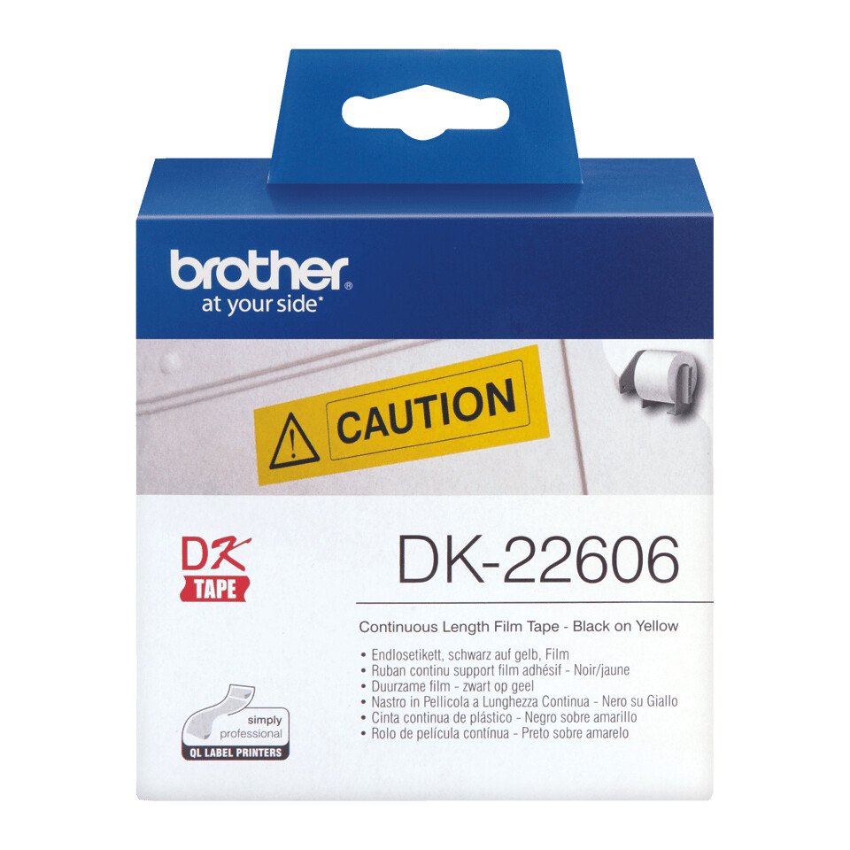 Brother DK-22606 labelprinter-tape Zwart op geel - Afbeelding 3