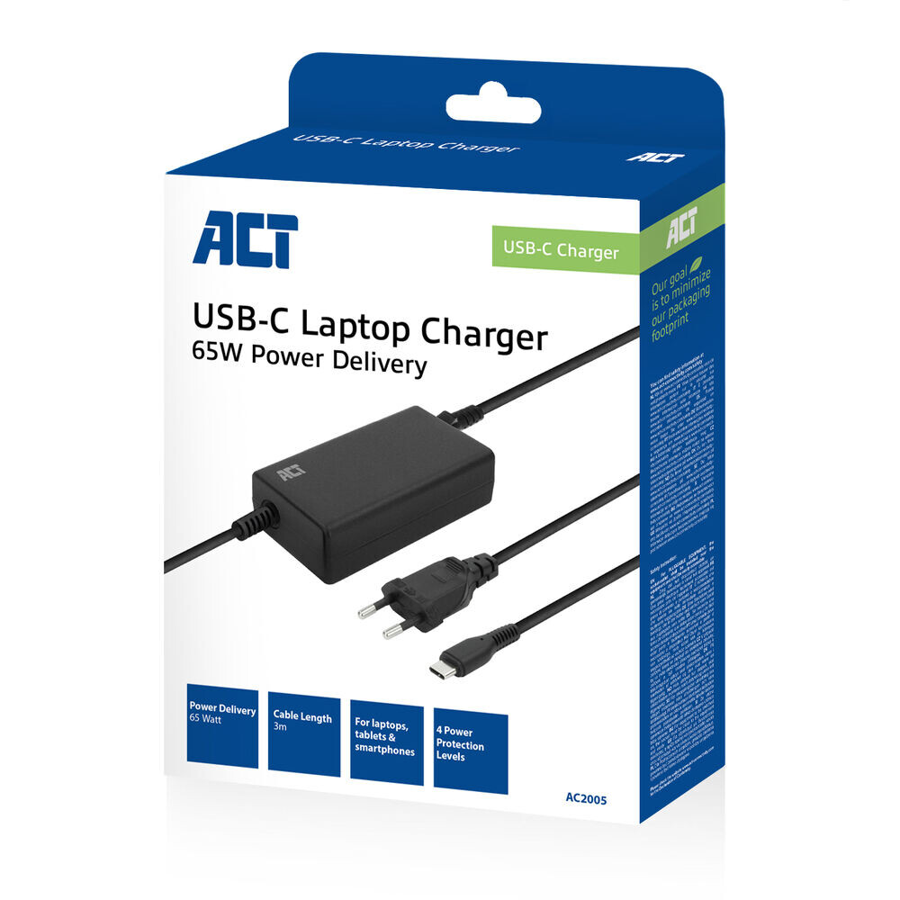 ACT USB-C laptoplader met Power Delivery profielen 65W - Afbeelding 2