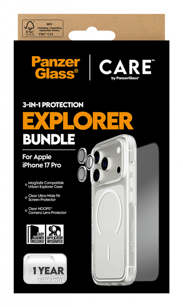 PanzerGlass ® | CARE by ® 3-in-1 Flagship Explorer Bundle iPhone 17 Pro Doorzichtige schermbeschermer Apple 1 stuk(s) - Afbeelding 4