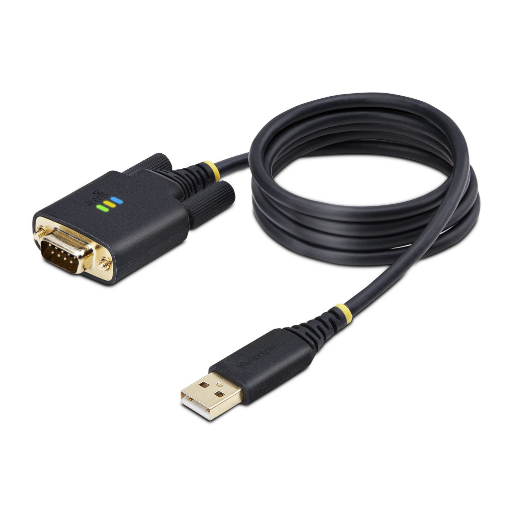 StarTech.com 1m USB naar Seriëel Adapter Kabel, COM Retention, Verwisselbare Schroeven/Moeren, USB-A naar RS232 DB9 Converter, F