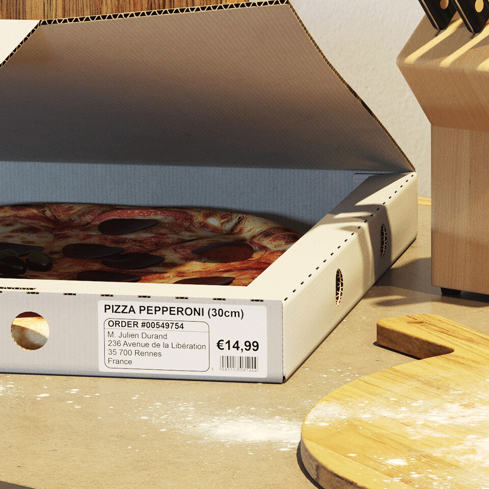 Brother DK-11208 labelprinter-tape Zwart op wit - Afbeelding 2