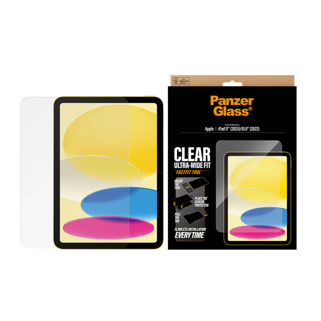 PanzerGlass ® Screen Protector iPad 11" (2025) | 10.9" (2022) | Ultra-Wide Fit w. Fastfit tool Doorzichtige schermbeschermer App - Afbeelding 2