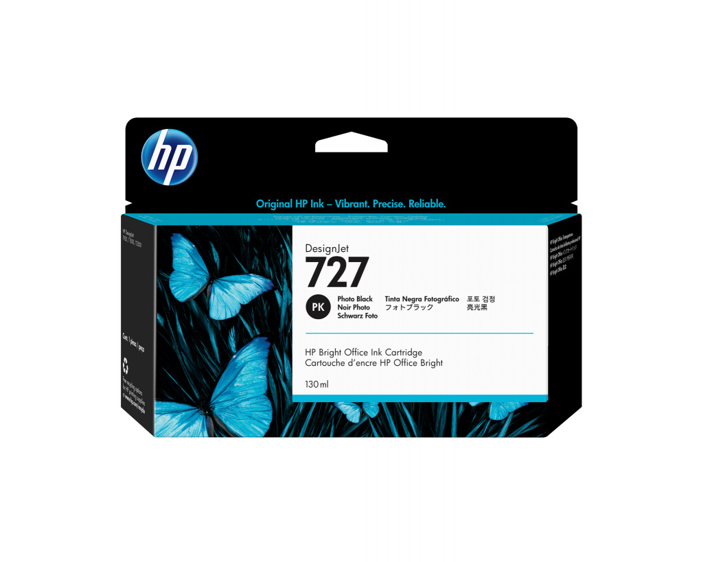 HP 727 zwarte DesignJet fotoinktcartridge, 130 ml