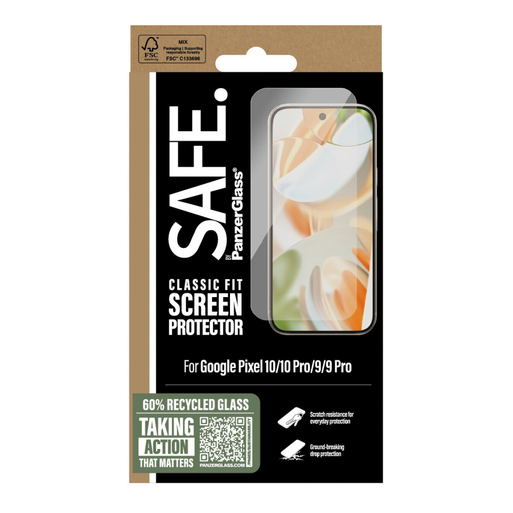 PanzerGlass SAFE. by ® Screen Protector Google Pixel 10 | 10 Pro | 9 | 9 Pro | Classic Fit Doorzichtige schermbeschermer 1 stuk( - Afbeelding 3