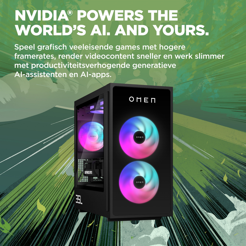 HP OMEN 35L GT16-0240nd PC Intel Core Ultra 9 285K 32 GB DDR5-SDRAM 2 TB SSD NVIDIA GeForce RTX 5070 Windows 11 Home Tower AI PC - Afbeelding 12