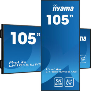 iiyama LH10551UWS-B1AG beeldkrant Digitale signage flatscreen 2,66 m (104.7") LED 500 cd/m² UltraWide 5K HD Zwart 24/7