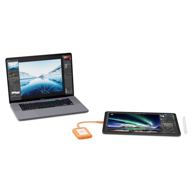 LaCie STND1000400 externe solide-state drive 1 TB USB Type-C 3.2 Gen 1 (3.1 Gen 1) Grijs, Oranje - Afbeelding 4