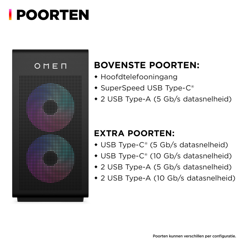 HP OMEN 35L GT16-0230nd Intel Core Ultra 7 265K 32 GB DDR5-SDRAM 2 TB SSD NVIDIA GeForce RTX 5070 Windows 11 Home Tower PC AI PC - Afbeelding 8