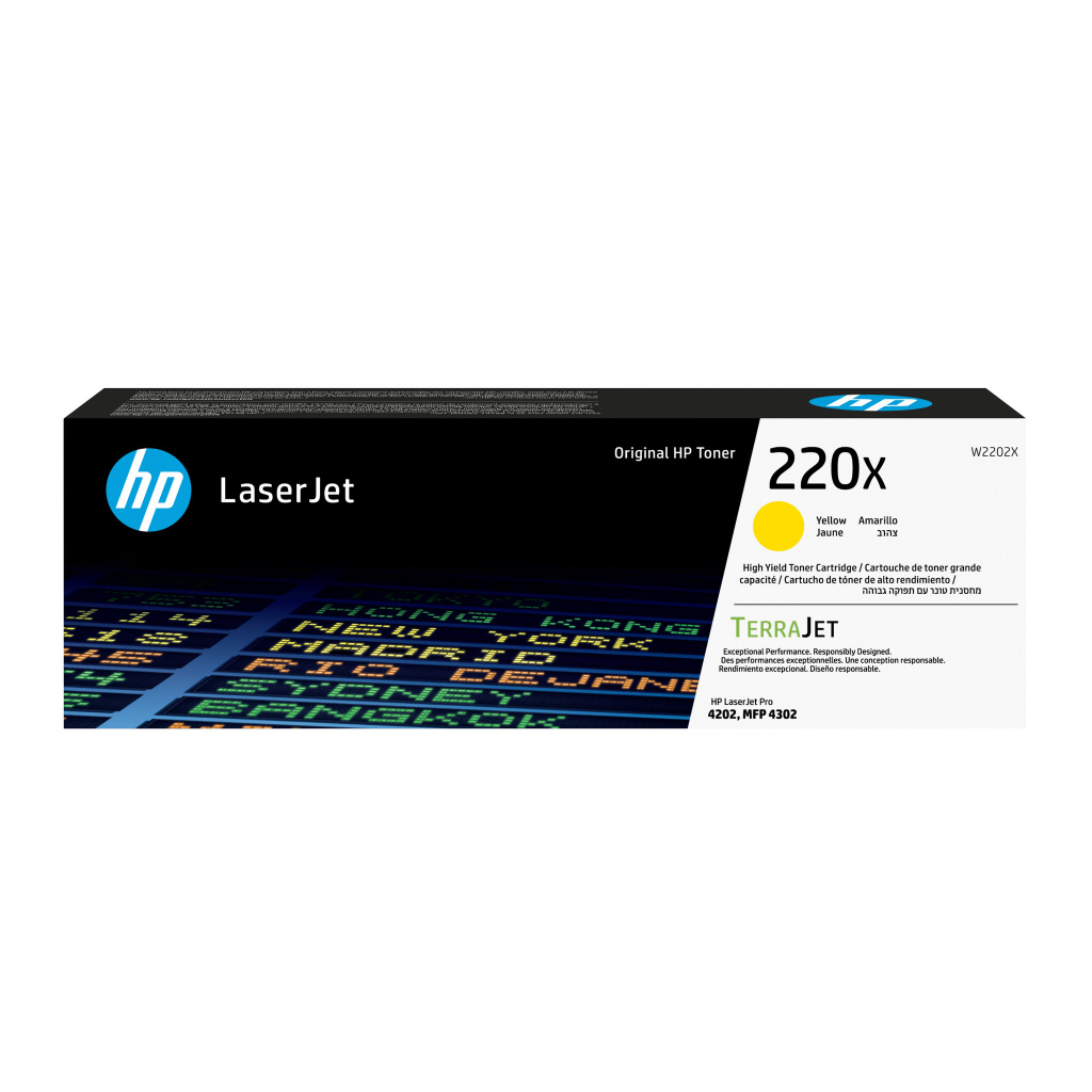 HP 220X originele LaserJet-tonercartridge, geel