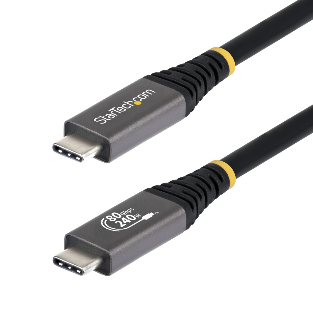 StarTech.com 1,5m USB4 Kabel, 80Gbps, USB-IF Gecertificeerde USB-C Kabel, 240W PD, 8K 120Hz/4K 240Hz, DP2.1, DP80, Thunderbolt 4