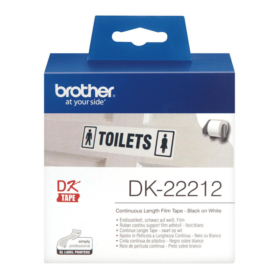 Brother DK-22212 labelprinter-tape Zwart op wit - Afbeelding 2