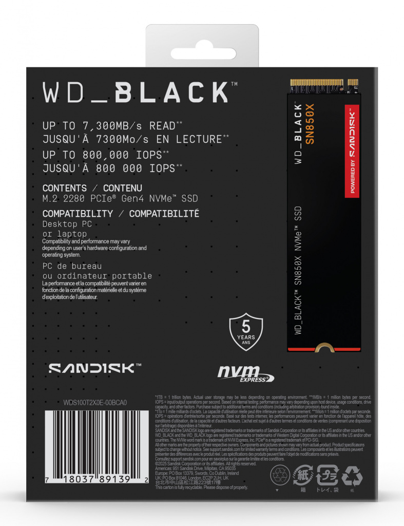 Western Digital Black WD_BLACK SN850X NVMe 1 TB M.2 PCI Express 4.0 - Afbeelding 8
