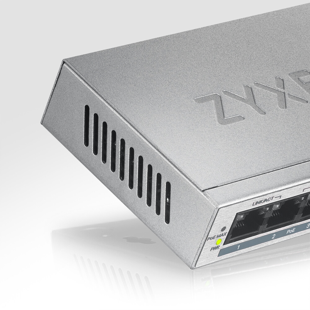 Zyxel GS1005HP Unmanaged Gigabit Ethernet (10/100/1000) Power over Ethernet (PoE) Zilver - Afbeelding 8