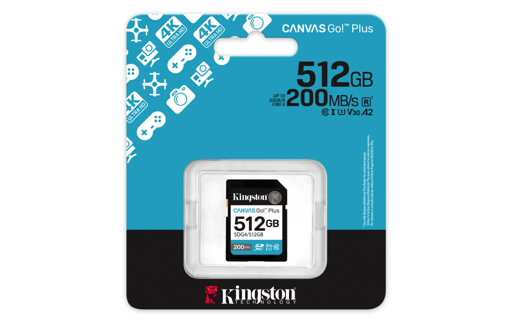 Kingston Technology Canvas Go! Plus 512GB SDXC Canvas Go Plus Gen4 200MB/s C10 UHS-I U3 V30 - Afbeelding 3