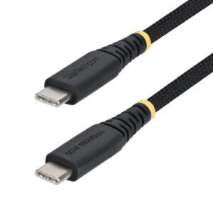 StarTech.com 15cm USB-C Laadkabel, 60W (3A) PD, Dual-Layer Gevlochten Nylon/TPE Mantel, Robuuste USB Type-C Oplaadkabel, USB 2.0