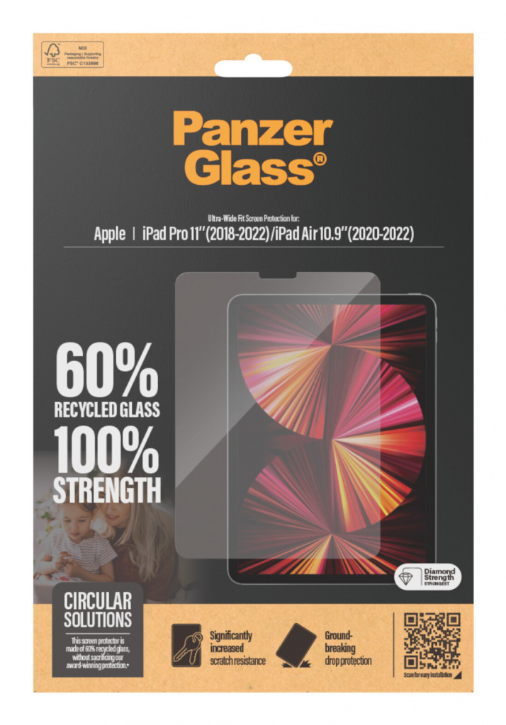 PanzerGlass ® Screen Protector iPad Pro 11'' (2018-2022) | iPad Air 10.9'' (2020, 2022) | Ultra-Wide Fit Doorzichtige schermbesc - Afbeelding 3