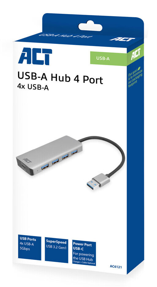 ACT USB-A hub 3.0, 4 poorts USB-A - Afbeelding 2
