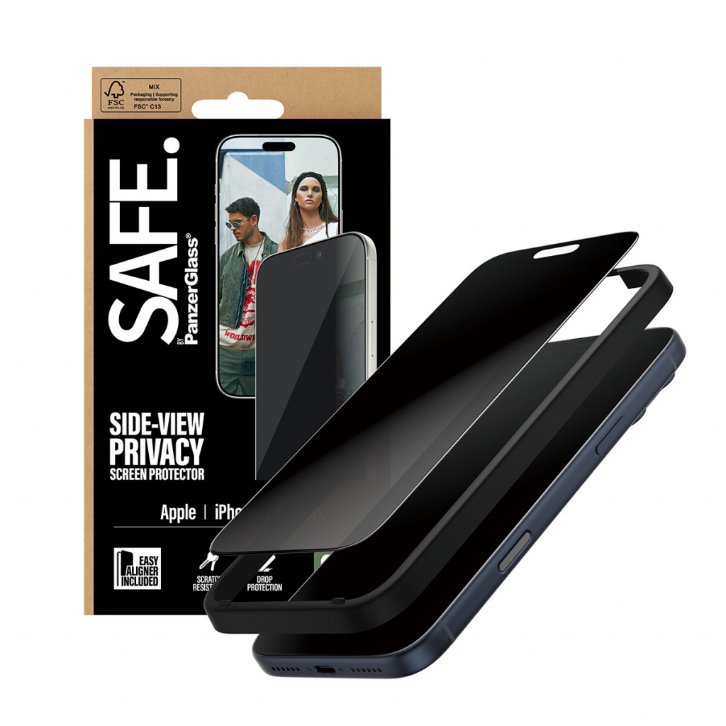 PanzerGlass SAFE. by ® 2-Way Privacy Screen Protector iPhone 17 Pro Max | Ultra-Wide Fit w. EasyAligner Doorzichtige schermbesch - Afbeelding 6