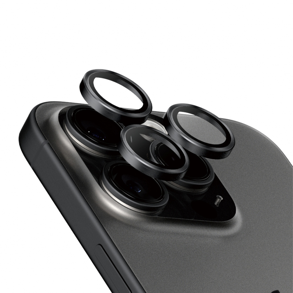 PanzerGlass ® Hoops® Titanium Camera Lens Protector Black iPhone 15 Pro | 15 Pro Max Doorzichtige schermbeschermer Apple 1 stuk(