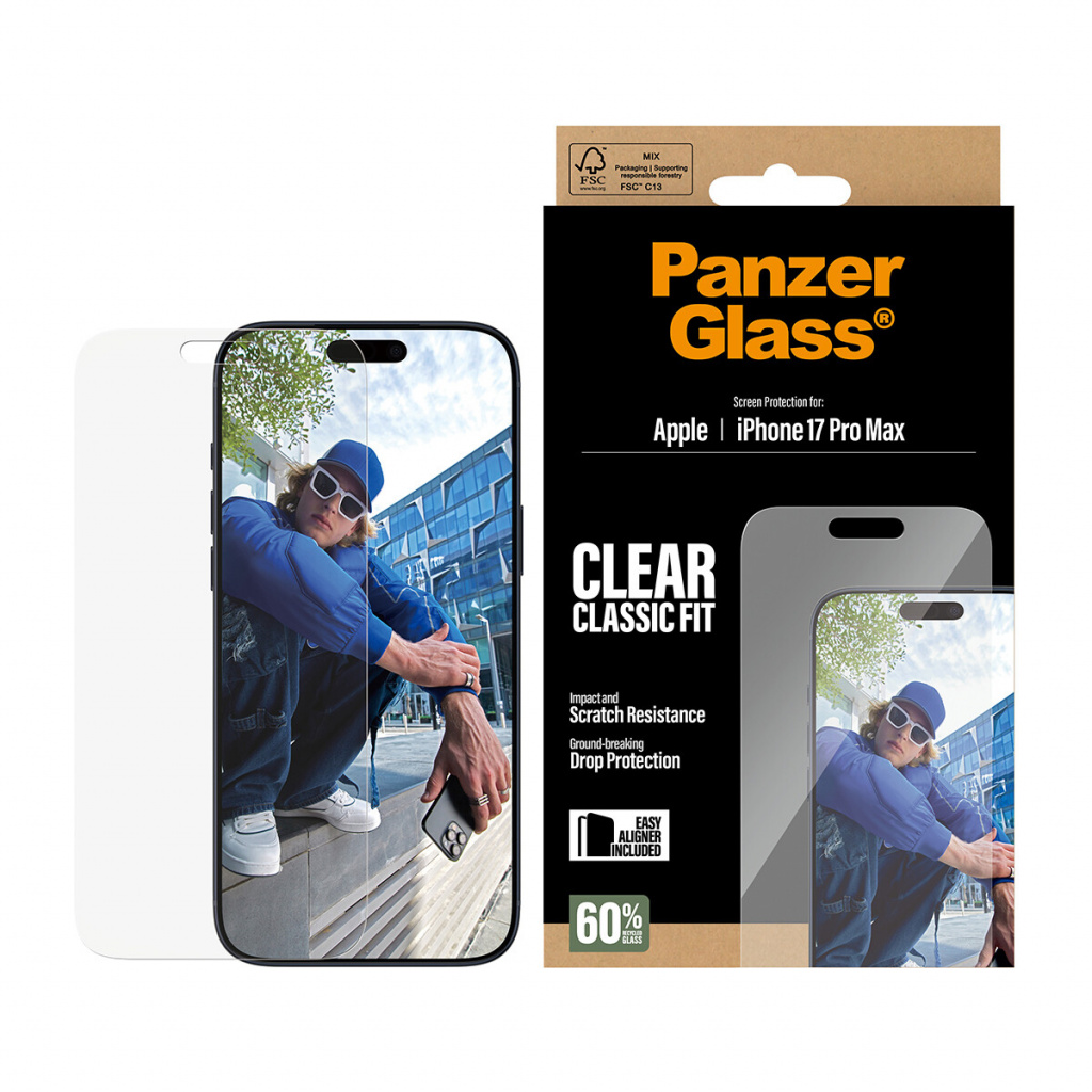 PanzerGlass ® Screen Protector iPhone 17 Pro Max | Classic Fit w. EasyAligner Doorzichtige schermbeschermer Apple 1 stuk(s) - Afbeelding 2
