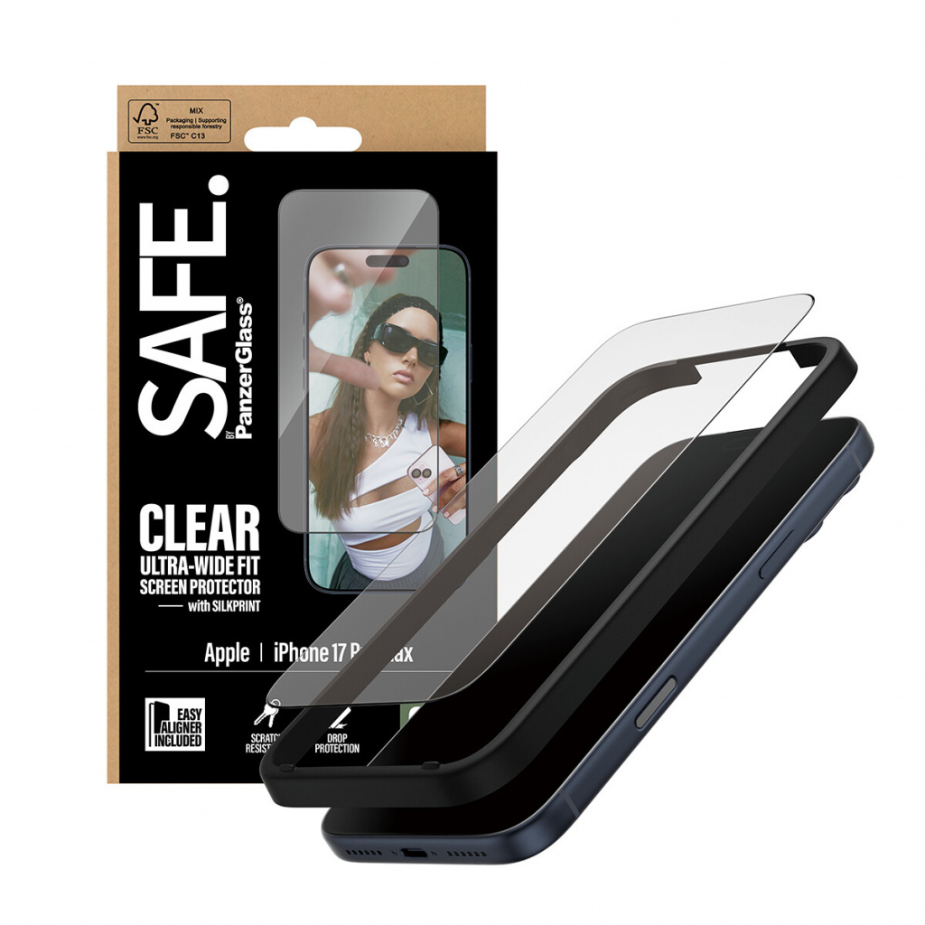 PanzerGlass SAFE. by ® Screen Protector w. Black Frame iPhone 17 Pro Max | Ultra-Wide Fit w. EasyAligner Doorzichtige schermbesc - Afbeelding 5