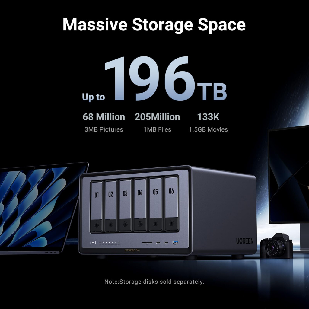 Ugreen DXP6800 Pro NAS Desktop Intel® Core™ i5 8 GB DDR5 Grijs, Zwart - Afbeelding 4