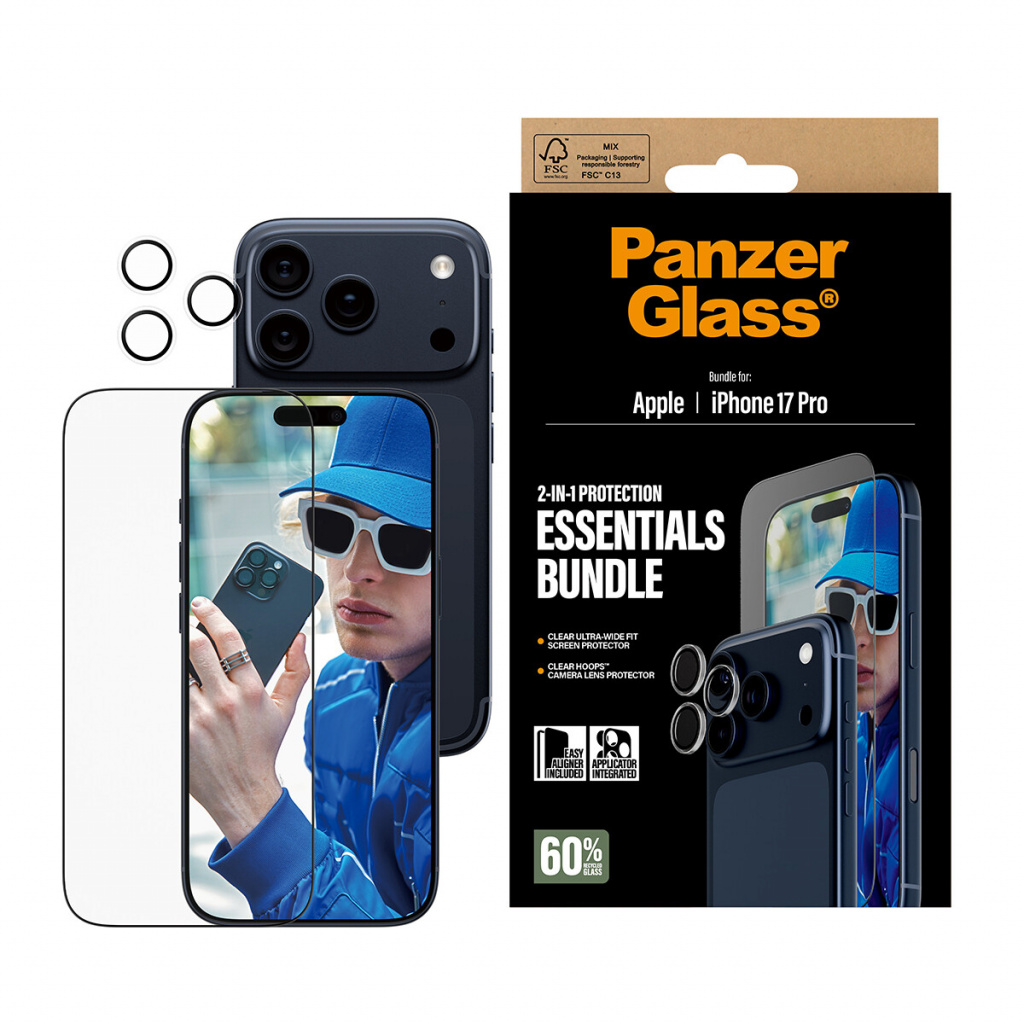 PanzerGlass ® 2-in-1 Essentials Bundle iPhone 17 Pro Doorzichtige schermbeschermer Apple 1 stuk(s) - Afbeelding 2