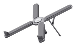 Trust Macy Opvouwbare aluminium laptopstandaard – ergonomische laptopstandaard – opvouwbaar ontwerp – Aluminium/Grijs
