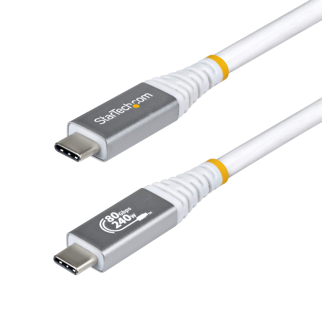 StarTech.com 1,5m USB4 Kabel, 80Gbps, USB-IF Gecertificeerde USB-C Kabel, 240W PD, 8K 120Hz/4K 240Hz, DP2.1, DP80, Thunderbolt 4