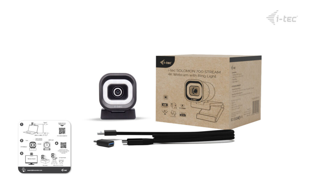 i-tec SOLOMON 700 STREAM 4K Webcam Ring Light - Afbeelding 12