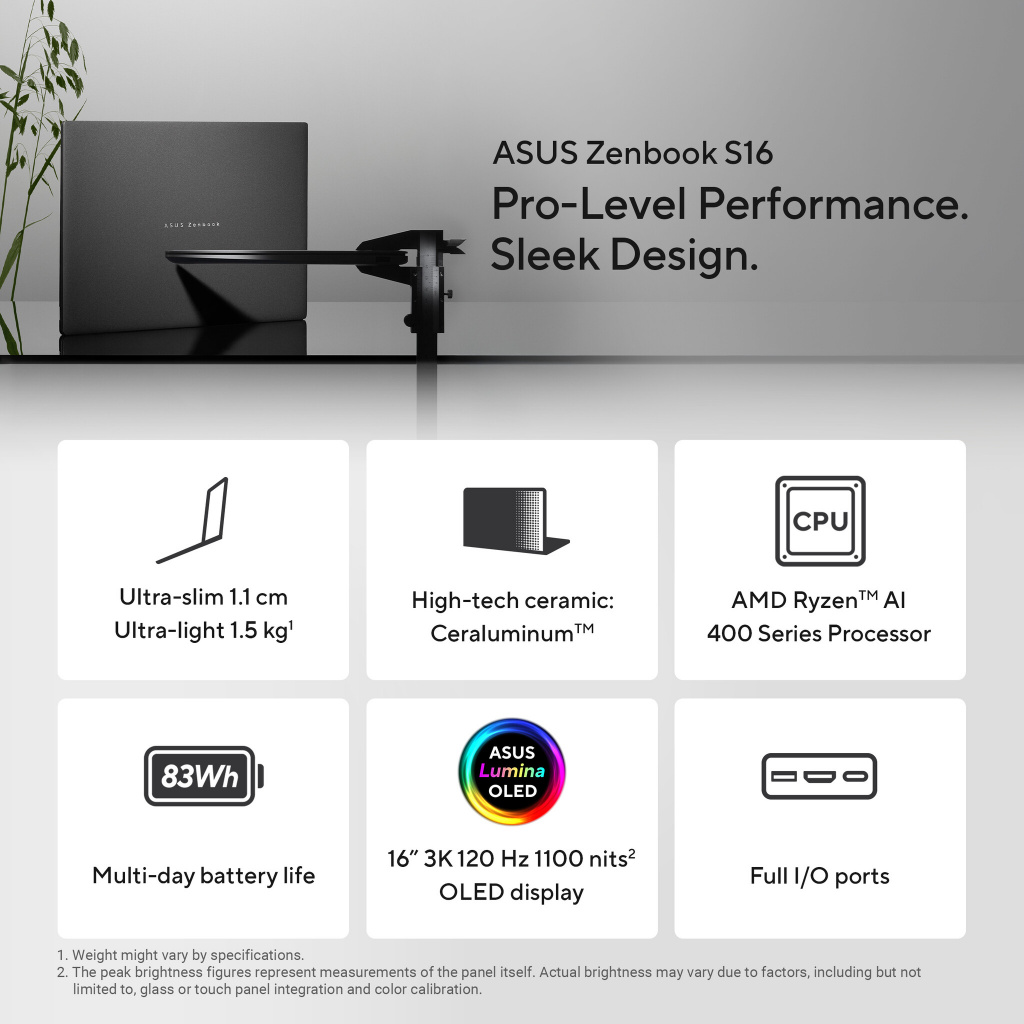 ASUS Zenbook S16 UM5606GA-SS180W Copilot+ PC AMD Ryzen AI 9 465 Laptop 40,6 cm (16") 3K 32 GB LPDDR5x-SDRAM 1 TB SSD Wi-Fi 7 (80 - Afbeelding 41