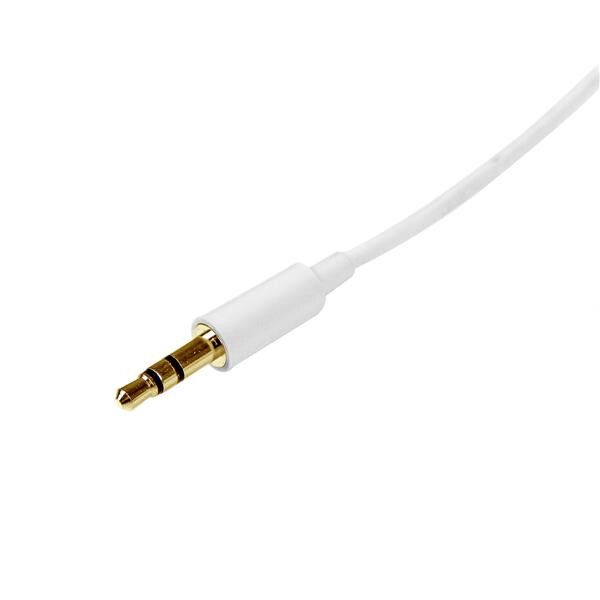 StarTech.com 1 m witte Slim 3,5 mm stereo/audiokabel M/M - Afbeelding 2