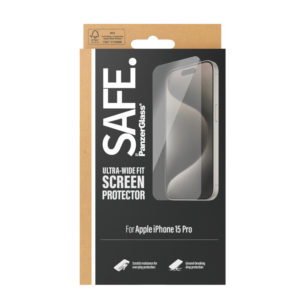 PanzerGlass SAFE. by ® Screen Protector iPhone 15 Pro | Ultra-Wide Fit Doorzichtige schermbeschermer Apple 1 stuk(s) - Afbeelding 3