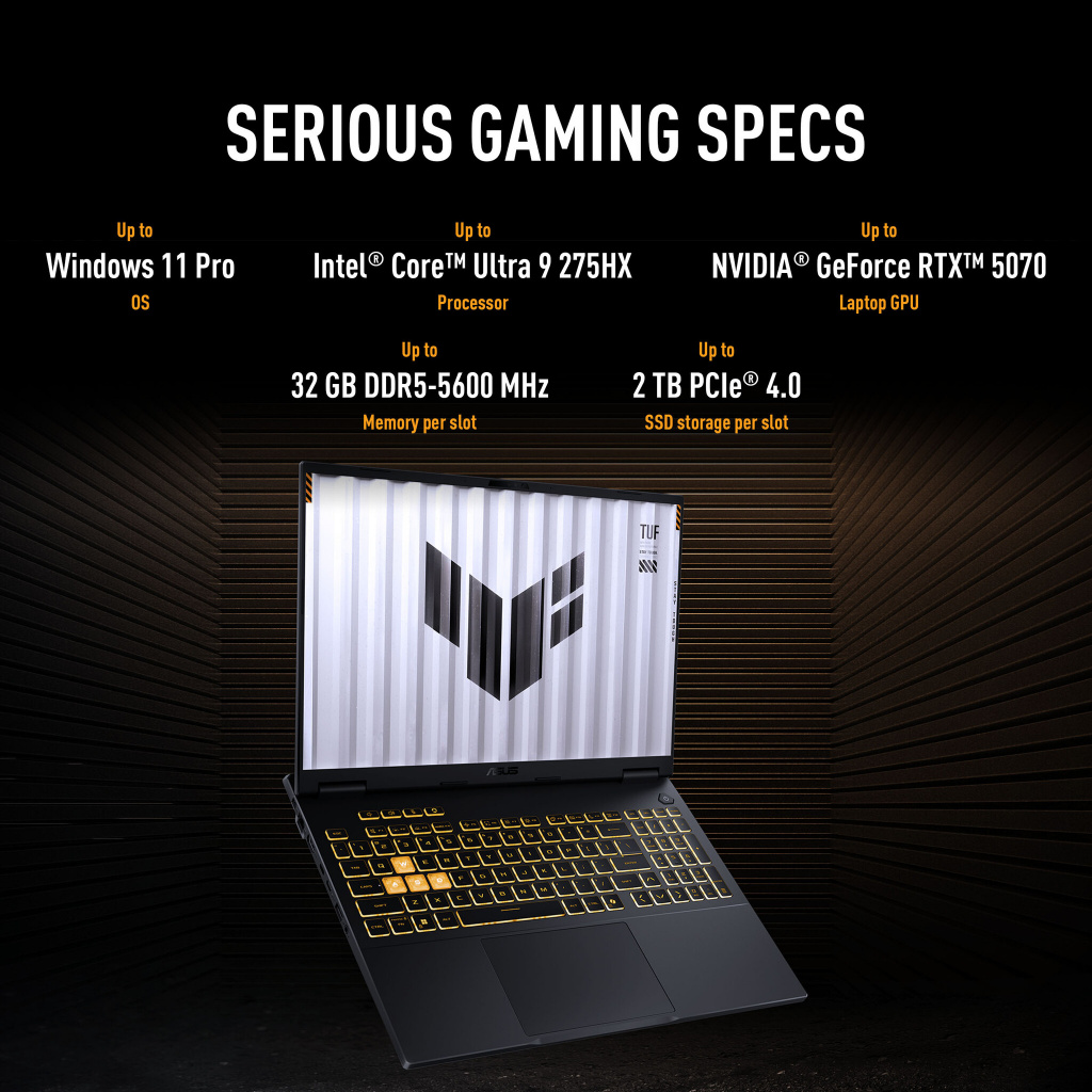 ASUS TUF Gaming F16 FX608JPR-QT014W Intel® Core™ i7 i7-14650HX Laptop 40,6 cm (16") WQXGA 32 GB DDR5-SDRAM 1 TB SSD NVIDIA GeFor - Afbeelding 16