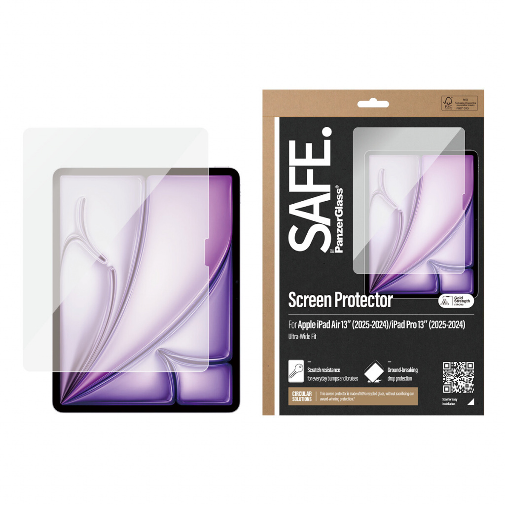PanzerGlass SAFE. by ® Screen Protector iPad Air 13'' (2024-2026) |iPad Pro 13'' (2024-2025) | Ultra-Wide Fit Doorzichtige scher - Afbeelding 2