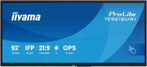 iiyama TE9218UWI-B1AG beeldkrant Kiosk-ontwerp 2,32 m (91.5") LED Wifi 500 cd/m² 5K Ultra HD Zwart Touchscreen Type processor
