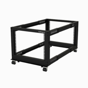 StarTech.com 8U 4-Post Server Rack, 19in Open Frame Rack met 101cm Montagediepte en 544kg Draagkracht, Mobiel of Vrijstaand IT R