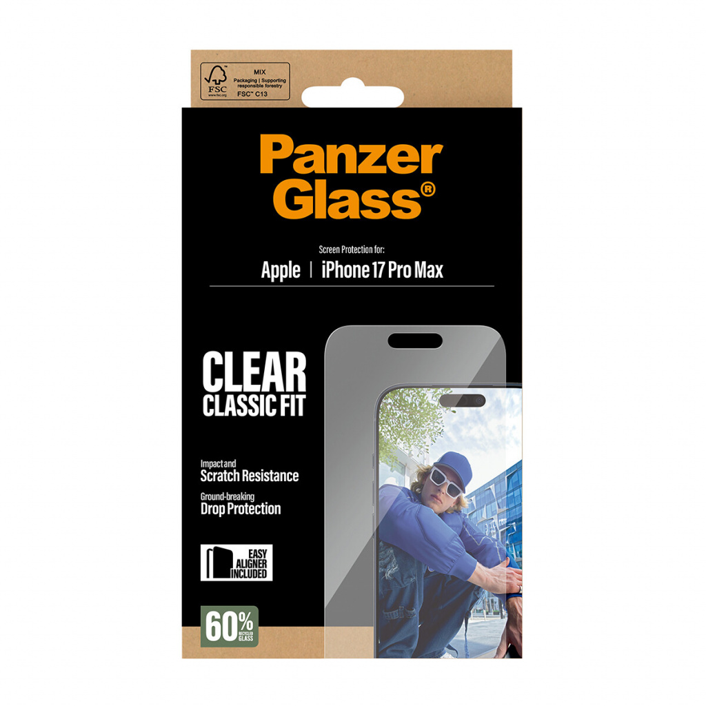 PanzerGlass ® Screen Protector iPhone 17 Pro Max | Classic Fit w. EasyAligner Doorzichtige schermbeschermer Apple 1 stuk(s) - Afbeelding 3