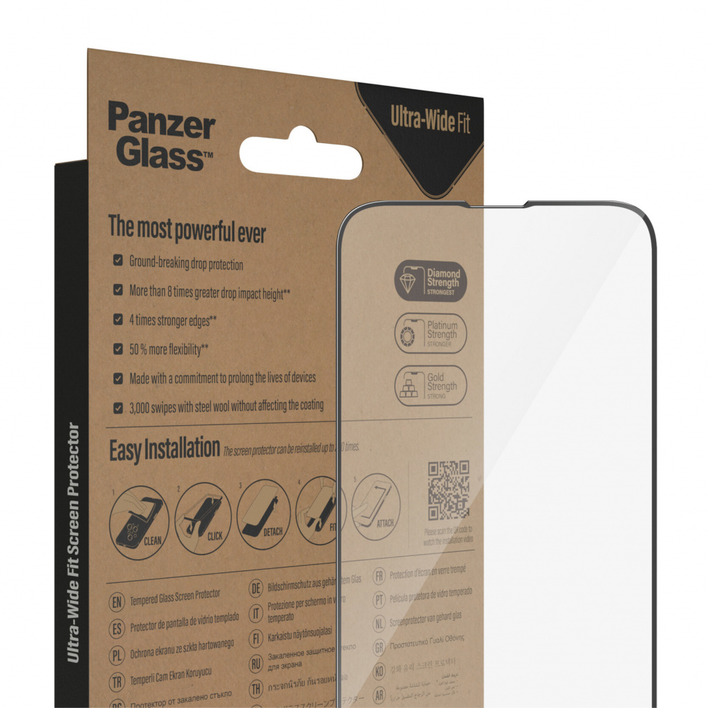 PanzerGlass ® Screen Protector iPhone 14 | 13 | 13 Pro | Ultra-Wide Fit w. EasyAligner Doorzichtige schermbeschermer Apple 1 stu - Afbeelding 6