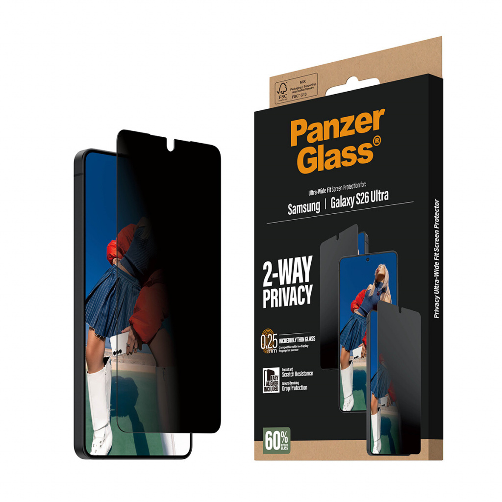 PanzerGlass ® 2-Way Privacy Screen Protector Samsung Galaxy S26 Ultra | Ultra-Wide Fit w. EasyAligner Doorzichtige schermbescher - Afbeelding 7