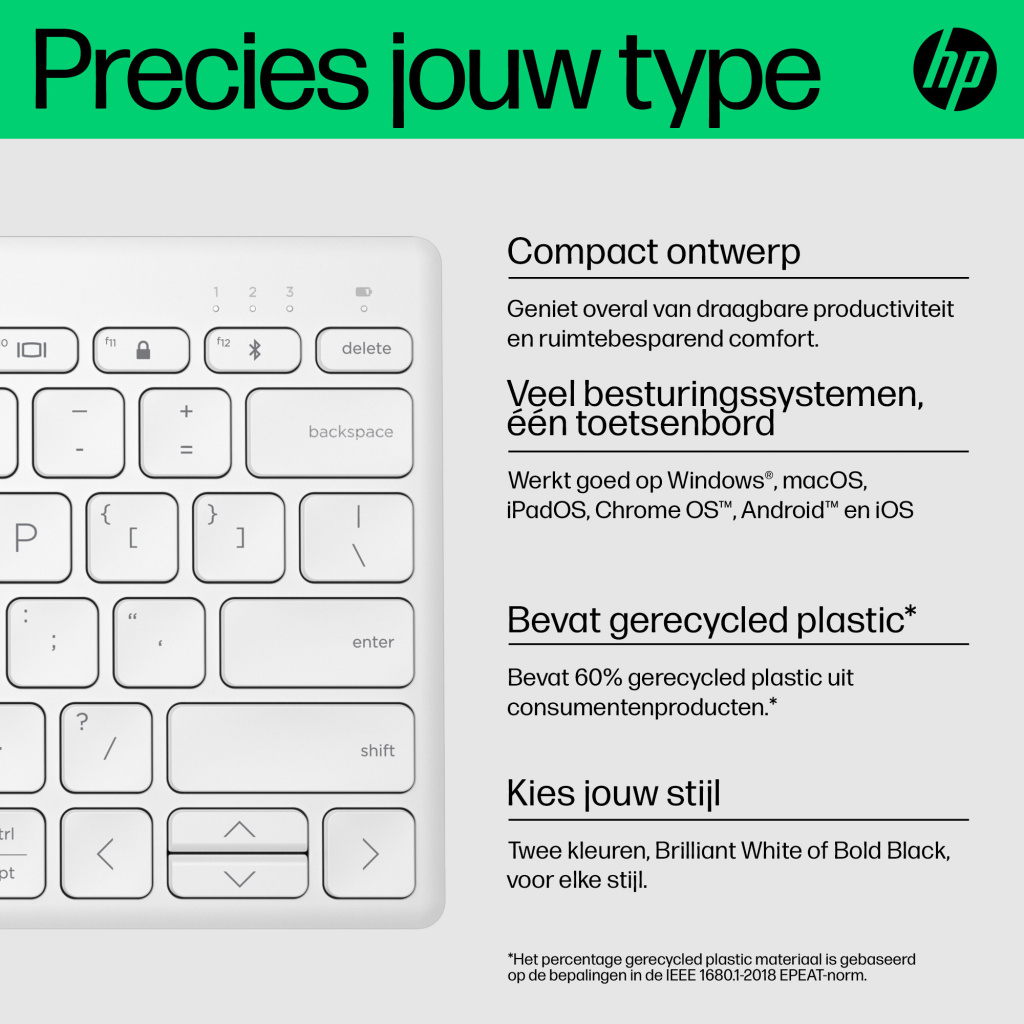 HP 350 Compact Multi-Device Bluetooth Keyboard - Afbeelding 10