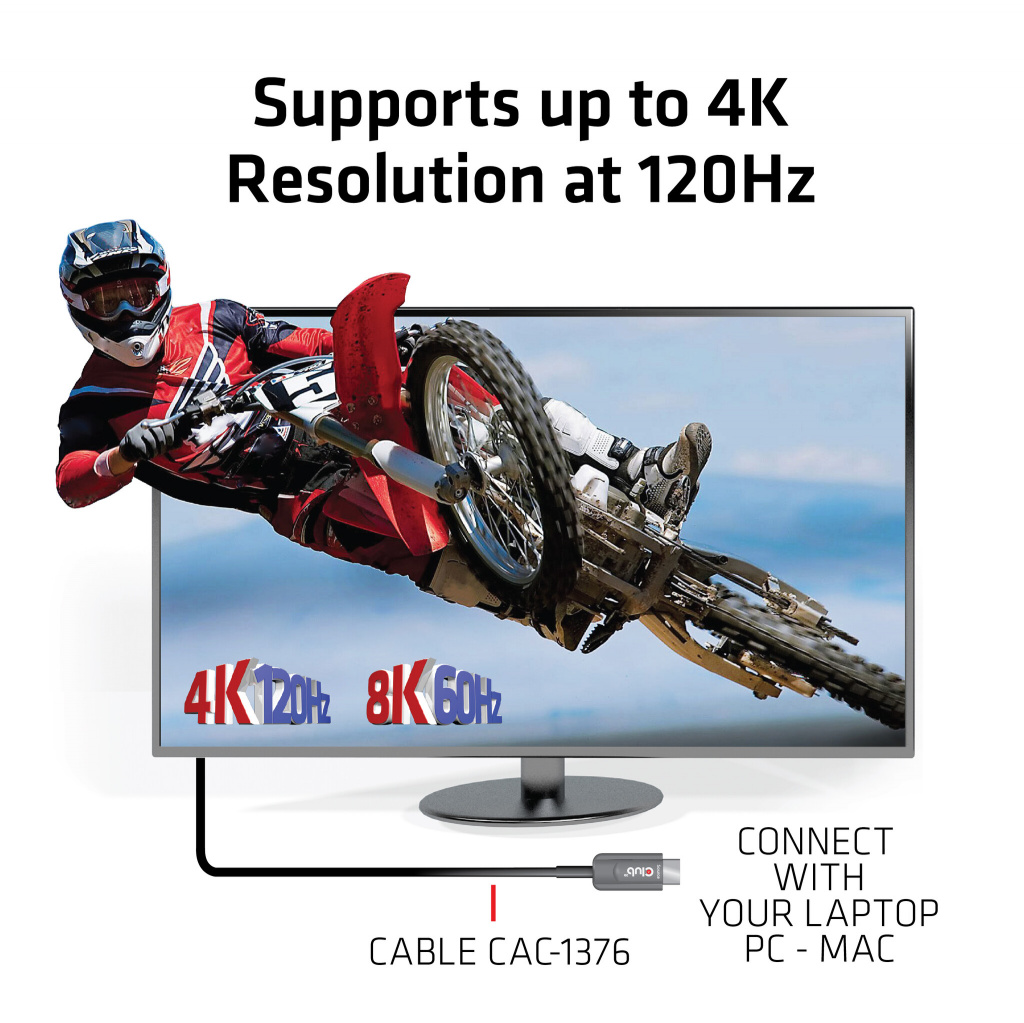 CLUB3D Ultra High Speed HDMI 2.1™ gecertificeerde AOC-kabel 4K120Hz/8K60Hz Unidirectioneel M/M 10 meter - Afbeelding 6