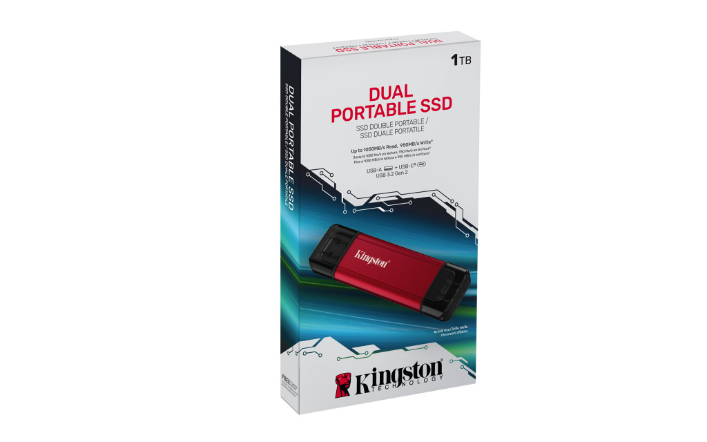 Kingston Technology 1TB Draagbare SSD met Dual USB-A/C, tot 1050MB/s USB 3.2 Gen 2 - Afbeelding 5