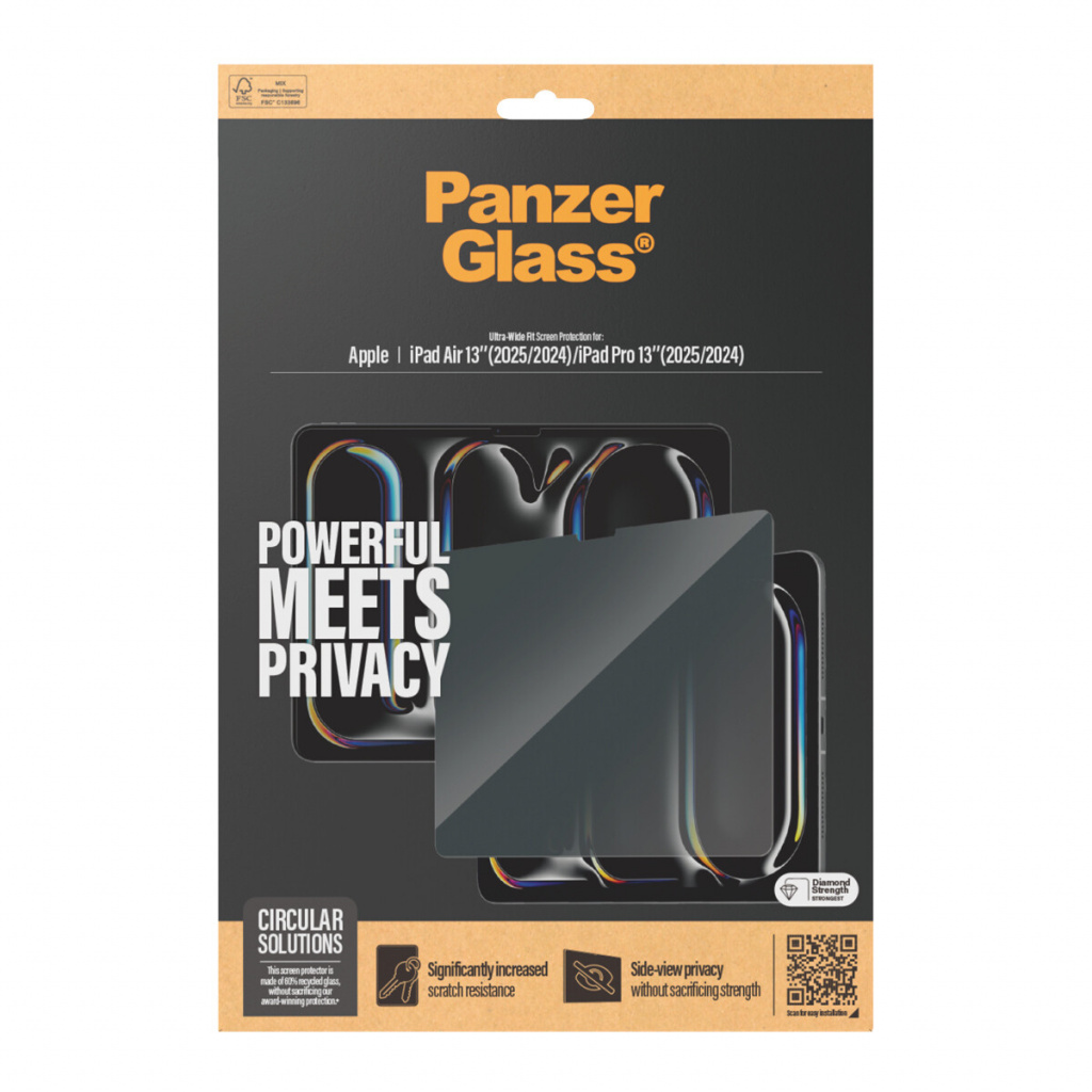 PanzerGlass ® 2-Way Privacy Screen Protector iPad Air 13'' (2024-2025) | iPad Pro 13'' (2024-2025) | Ultra-Wide Fit Doorzichtige - Afbeelding 3