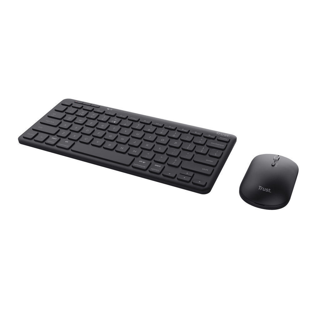 Trust Lyra Toetsenbord- en Muisset - Multi-device toetsenbord en muis – Draadloos en Bluetooth – Oplaadbaar – Zwart - Afbeelding 2